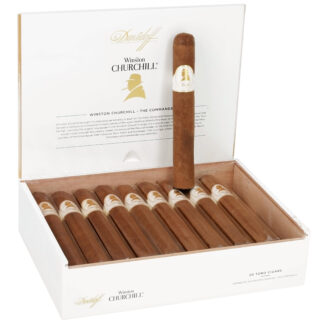 A box of cigars with the word " churchill " on top.