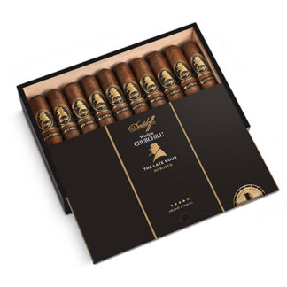 A box of cigars with the cigar logo on top.