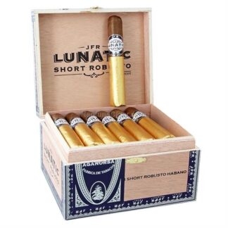 A box of lunaticos short robusto cigars