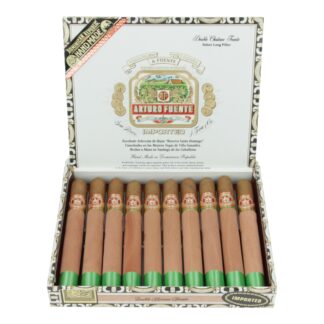 A box of cigars that are in the air.