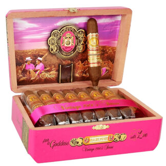 A pink box with a cigar in it