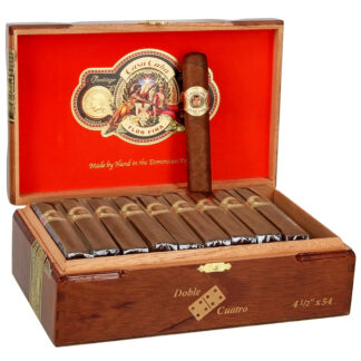 A box of cigars with the lid open.