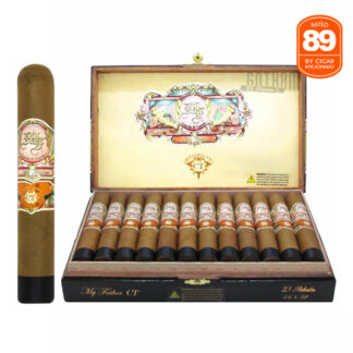 A box of cigars with the number 8 9 on top.