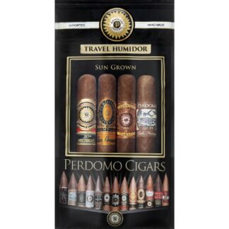 A box of six different types of cigars.