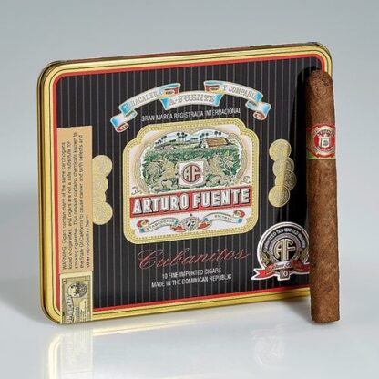 A cigar box with a cigar on top of it.